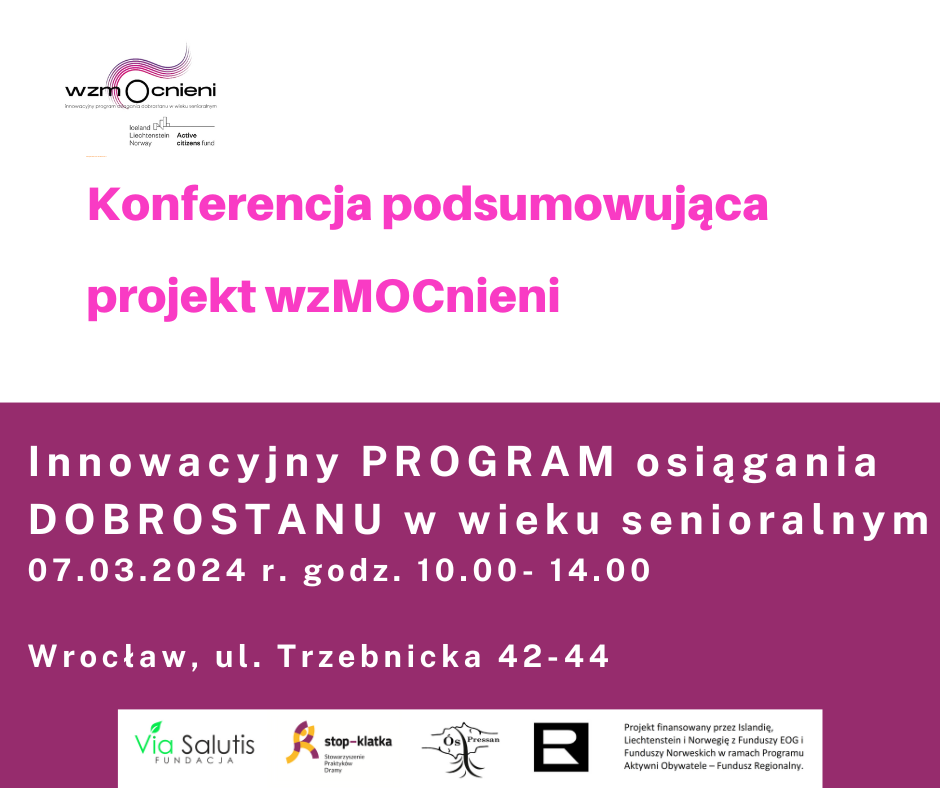 plakat konferencji podsumowująca Projekt „WzMOCnieni"